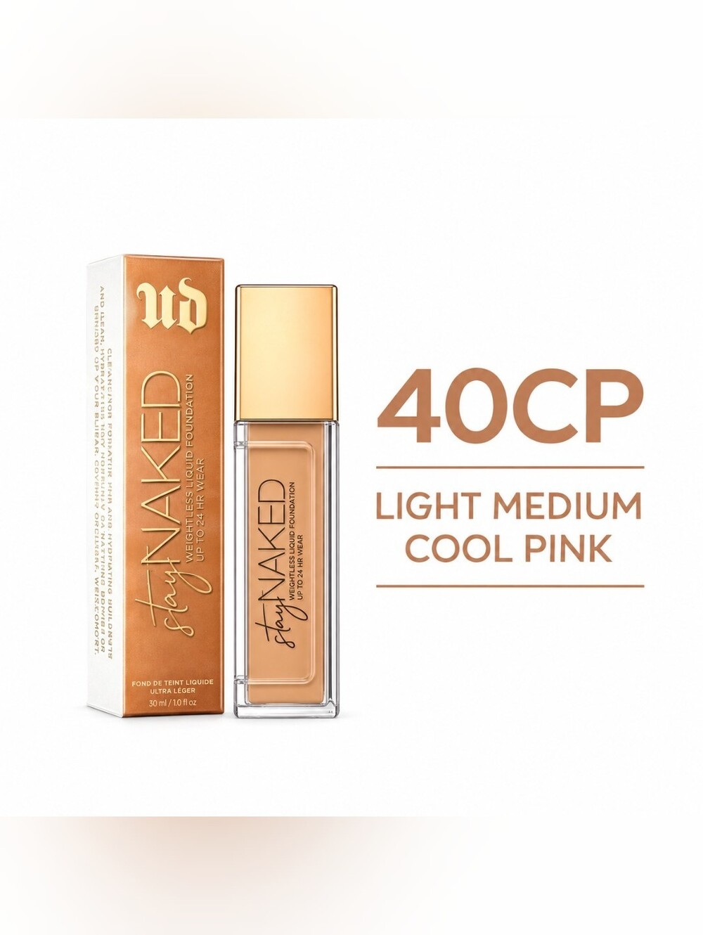 Urban Decay Stay Naked Foundation 40CP NIB Discontinued Full Size 1 oz